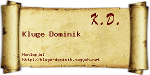 Kluge Dominik névjegykártya